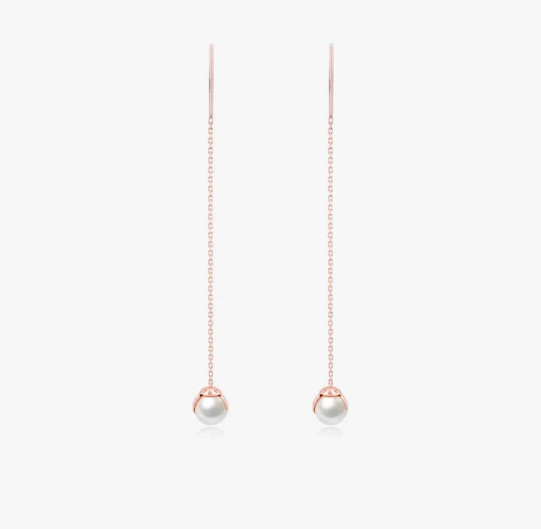 THIALH - ROBIN - Akoya Pearls in 18K Rose gold Earrings