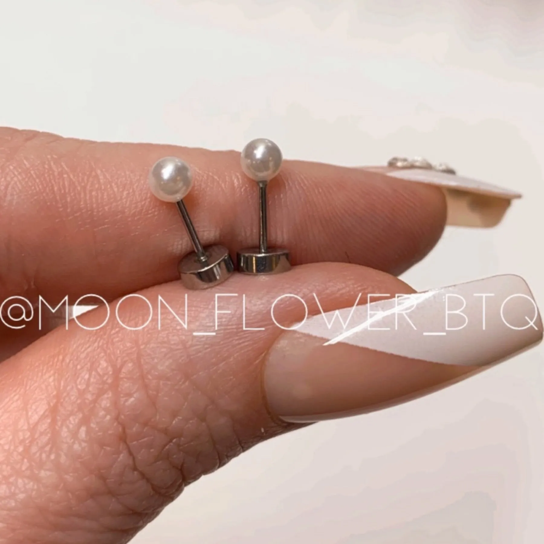 Tiny Silver 4mm Pearl Earrings