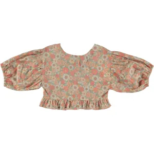 Tocoto Vintage Coral Floral Blouse