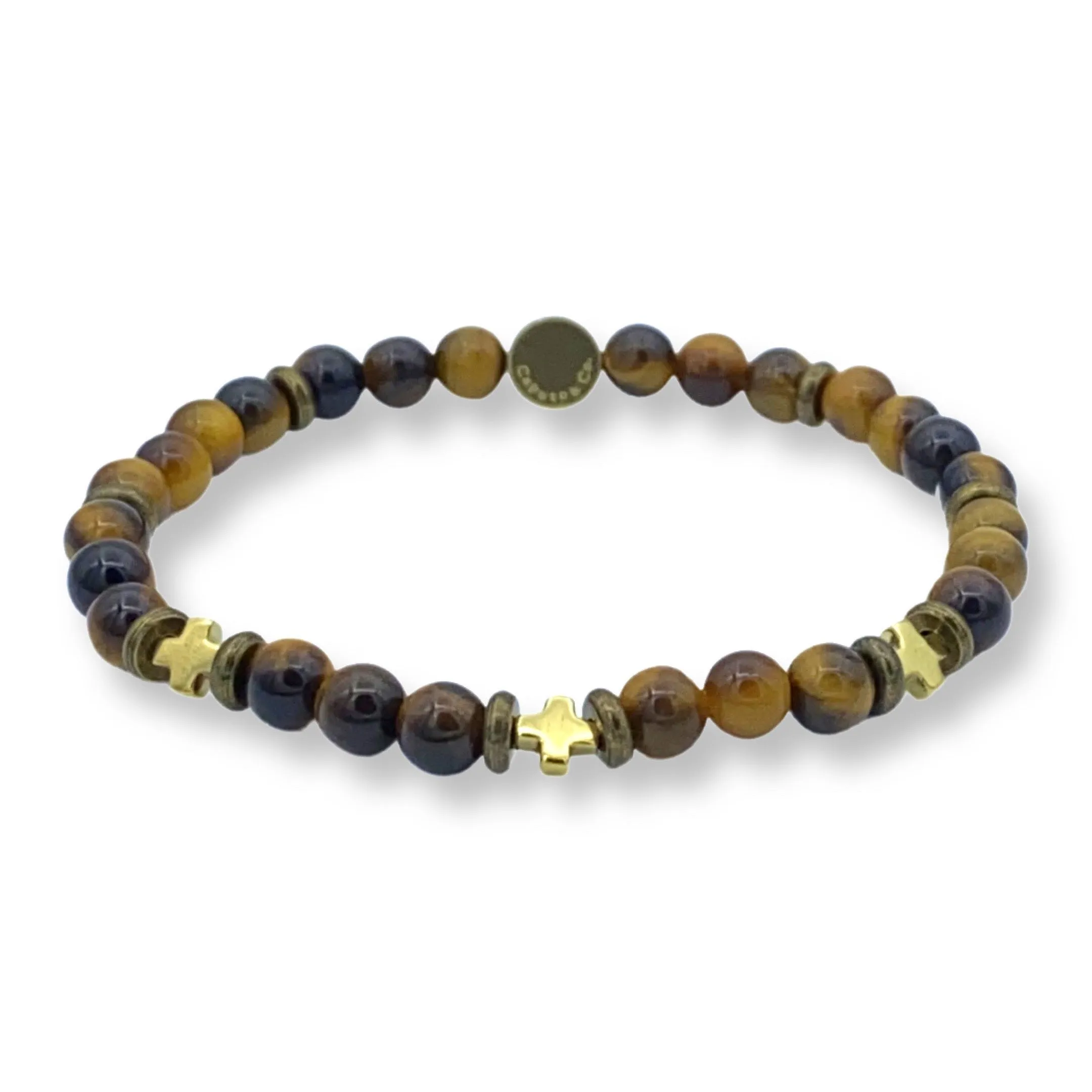 Triple Cross Gemstone Stretch Bracelet