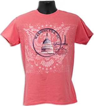 TSDC06C3 T-Shirt Washington DC Circle CORAL SILK