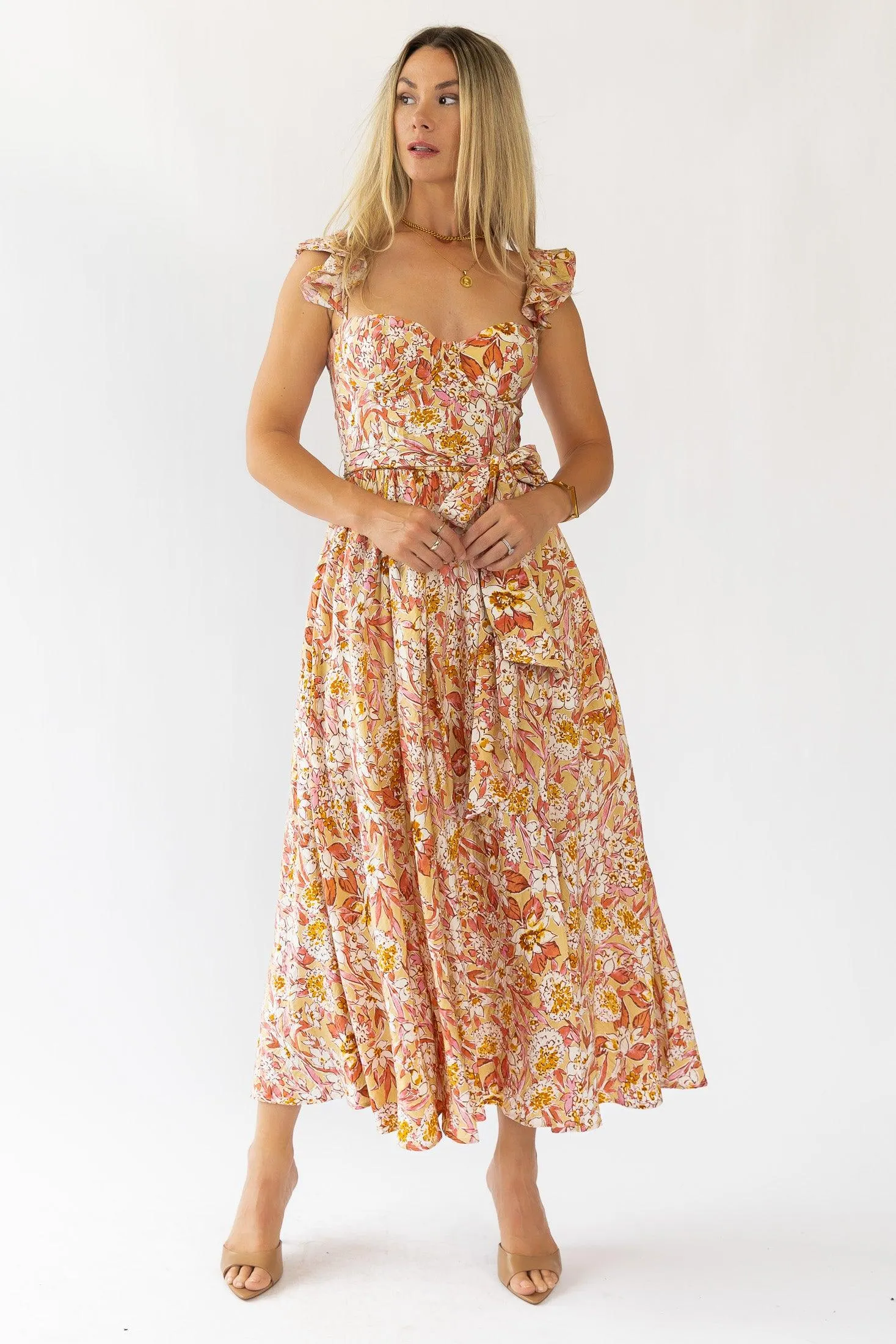 Vara Corset Floral Maxi Dress