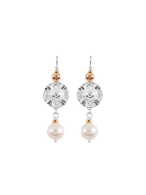 Vic Disc Pearl Drop Earrings