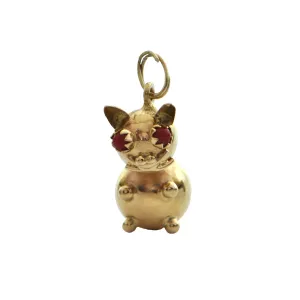 Vintage 14k Yellow Gold Cat Charm