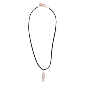 Wire Wrapped Rose Quartz Pendant Necklace