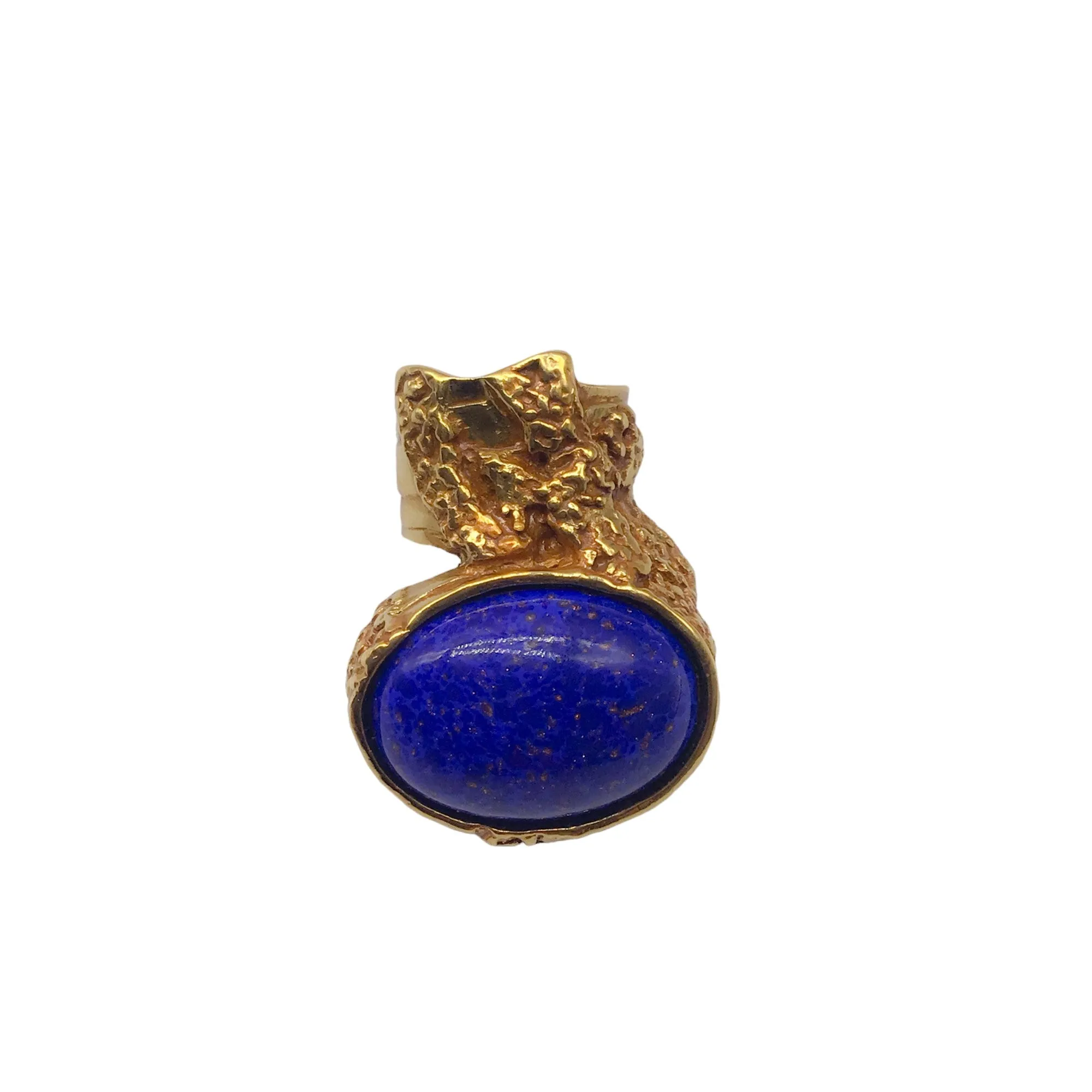 Yves Saint Laurent Blue Stone / Gold Plated Arty Cocktail Ring