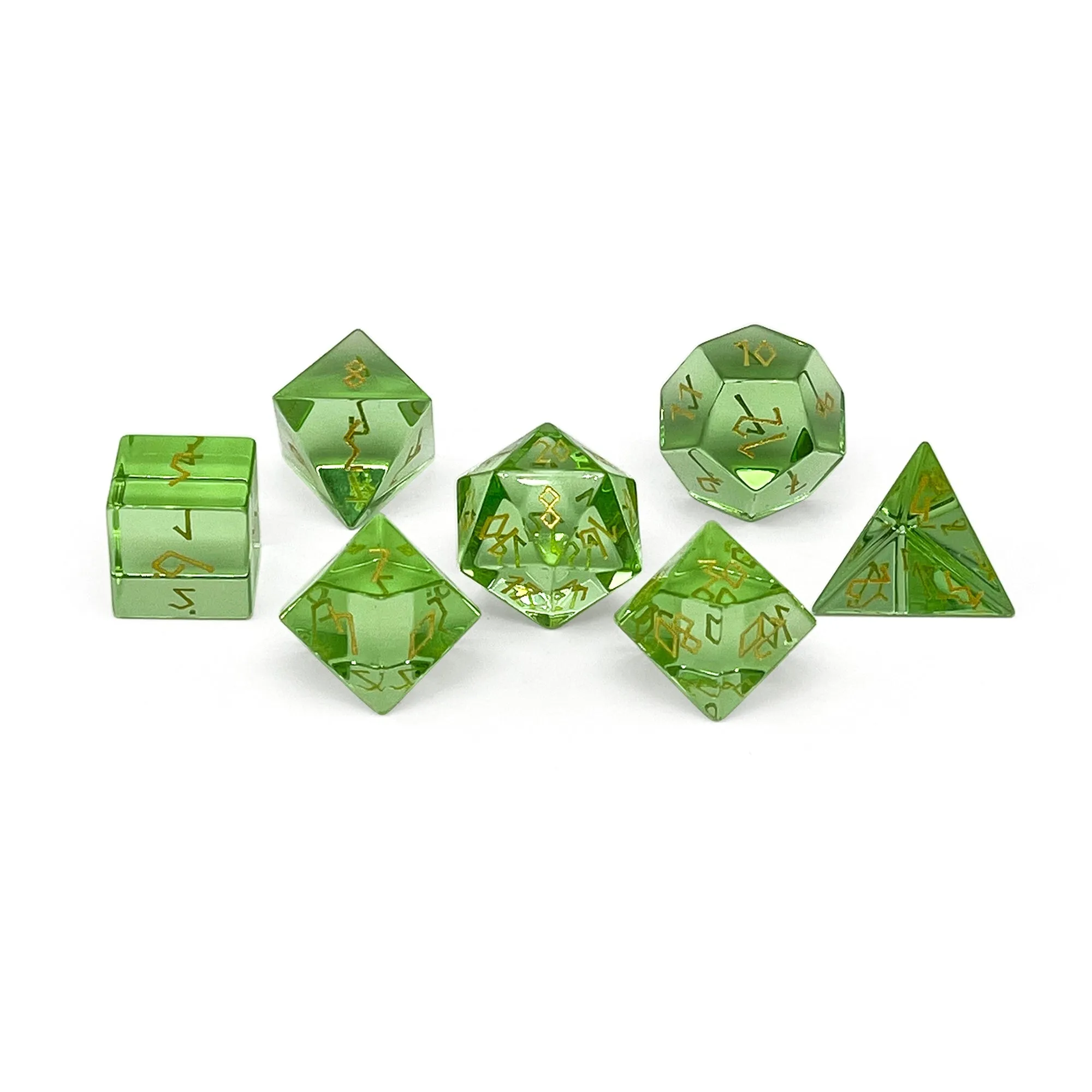 Zircon Peridot - 7 Piece RPG Set Zircon Glass Dice