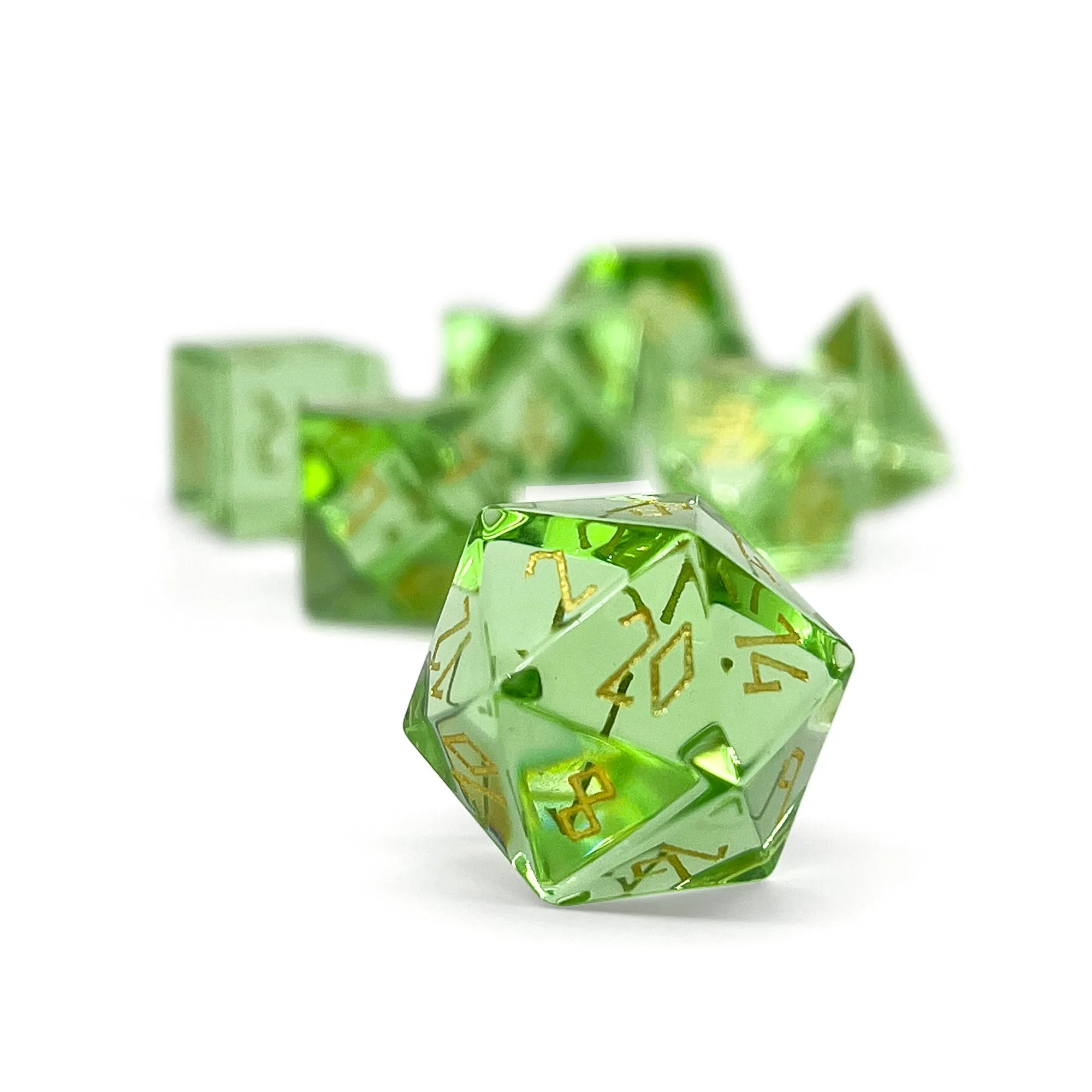 Zircon Peridot - 7 Piece RPG Set Zircon Glass Dice