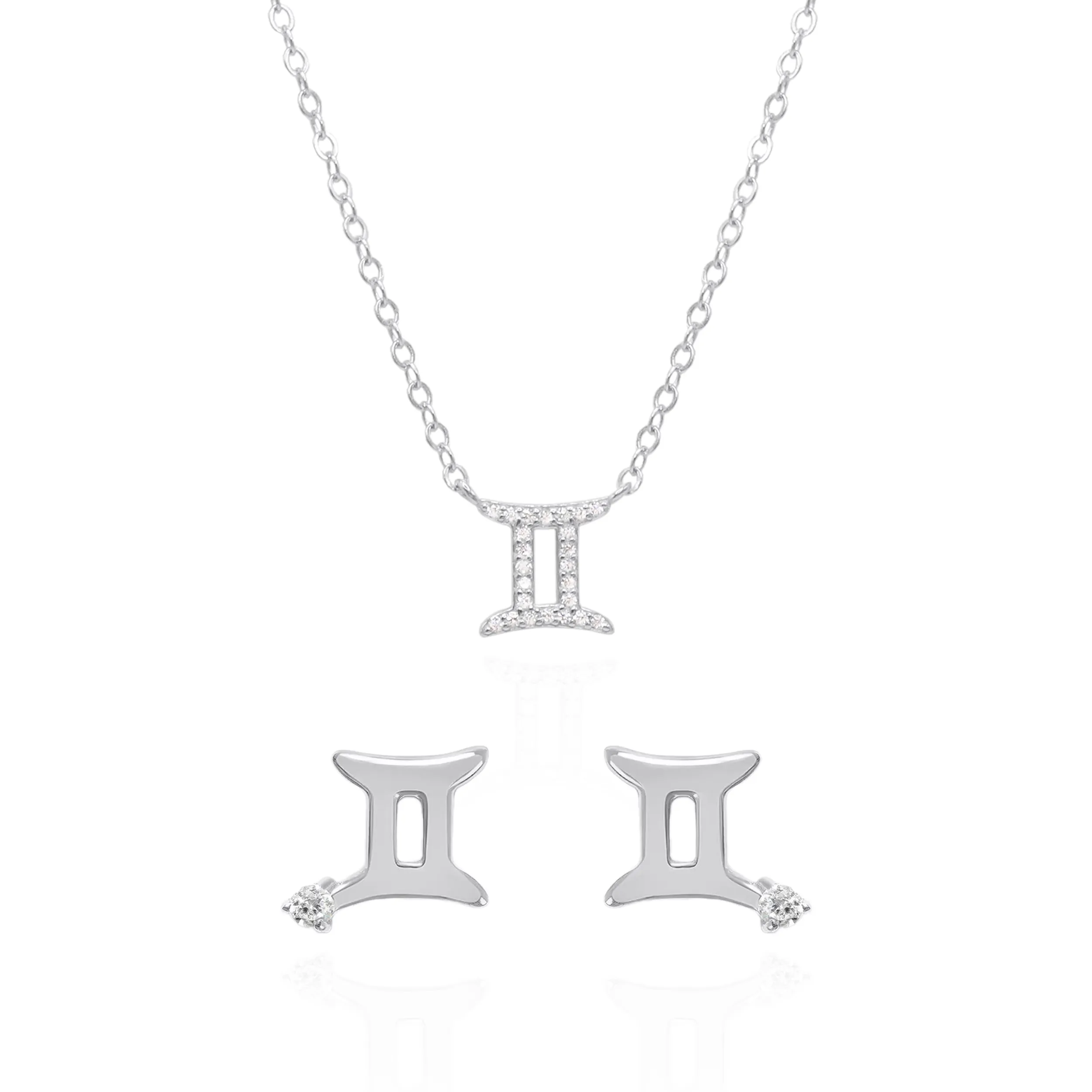 Zodiac Symbol Gift Set | Stud Earrings & Necklace | 925 Sterling Silver