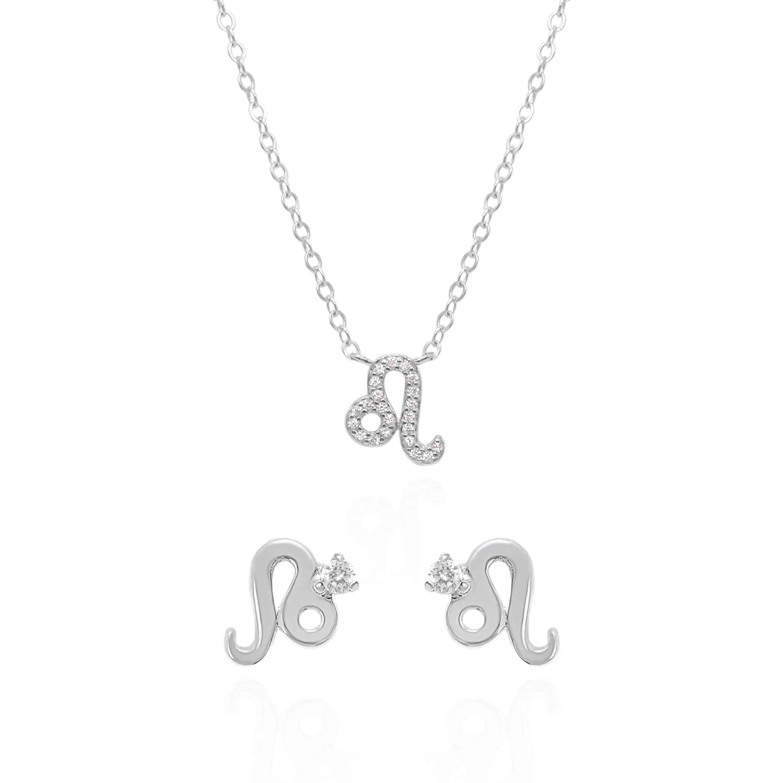 Zodiac Symbol Gift Set | Stud Earrings & Necklace | 925 Sterling Silver