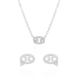 Zodiac Symbol Gift Set | Stud Earrings & Necklace | 925 Sterling Silver